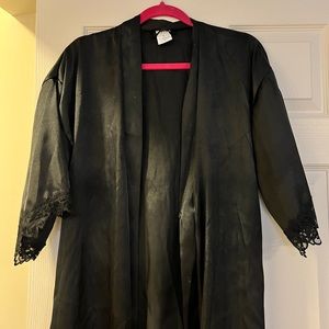 Apt 9 Silk tie front black robe